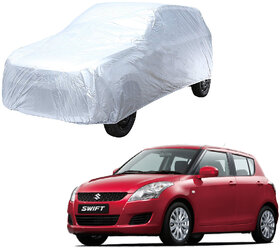 AutoRetail Maruti Suzuki Swift Silver Matty Car Body Cover For 2012 Model (Triple Stiched, without Mirror Pocket)