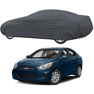                       AutoRetail Hyundai Accent Grey Car Body Cover for 2011 Model (Triple Stiched, without Mirror Pocket)                                              
