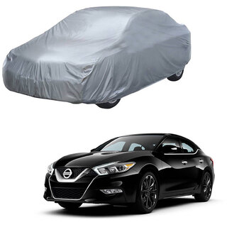                       AutoRetail Nissan Micra Silver Matty Car Body Cover For 2019 Model (Triple Stiched, without Mirror Pocket)                                              