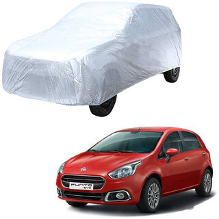                       AutoRetail Fiat Punto Silver Matty Car Body Cover For 2014 Model (Triple Stiched, without Mirror Pocket)                                              