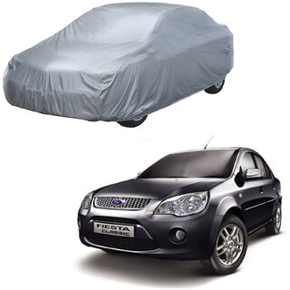                      AutoRetail Ford FIESTA Silver Matty Car Body Cover for 2015 Model (Triple Stiched, without Mirror Pocket)                                              