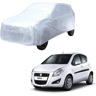                       AutoRetail Maruti Ritz Silver Matty Car Body Cover For 2012 Model (Triple Stiched, without Mirror Pocket)                                              