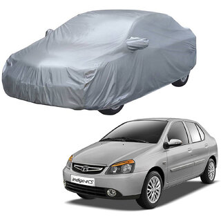                       AutoRetail Tata INDIGO CS Silver Matty Car Body Cover for 2015 Model (Mirror Pocket, Triple Stiched)                                              