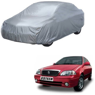                       AutoRetail Maruti Suzuki Esteem Silver Matty Car Body Cover For 2020 Model (Triple Stiched, without Mirror Pocket)                                              