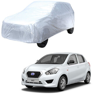                       AutoRetail Datsun GO Silver Matty Car Body Cover for 2016 Model (Triple Stiched, without Mirror Pocket)                                              