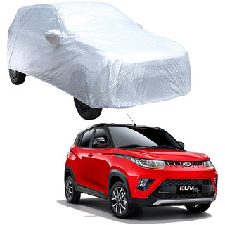 AutoRetail Mahindra KUV100 Silver Matty Car Body Cover for 2019 Model (Mirror Pocket, Triple Stiched) AutoRetail Mahindra KUV100 Silver Matty Car Body Cover for 2019 Model (Mirror Pocket, Triple Stiched)