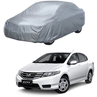 AutoRetail Honda City Silver Matty Car Body Cover For 2015 Model (Triple Stiched, without Mirror Pocket)