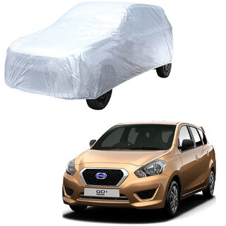 AutoRetail Datsun GO+ Silver Matty Car Body Cover for 2018 Model (Triple Stiched, without Mirror Pocket)