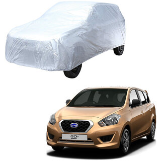 AutoRetail Datsun GO+ Silver Matty Car Body Cover for 2019 Model (Triple Stiched, without Mirror Pocket)