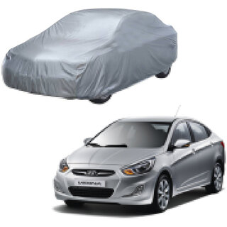 AutoRetail Hyundai Fluidic Verna Silver Matty Car Body Cover For 2016 Model (Triple Stiched, without Mirror Pocket)