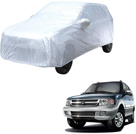 AutoRetail Tata SAFARI Silver Matty Car Body Cover for 2019 Model (Mirror Pocket, Triple Stiched)