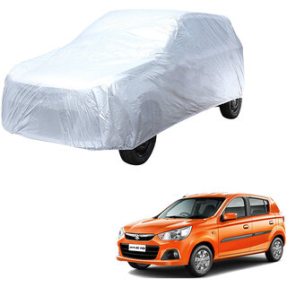 AutoRetail Maruti Suzuki Alto K10 Silver Matty Car Body Cover for 2017 Model (Triple Stiched, without Mirror Pocket)