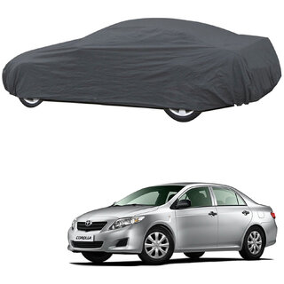                       AutoRetail Toyota COROLLA Grey Car Body Cover for 2019 Model (Triple Stiched, without Mirror Pocket)                                              