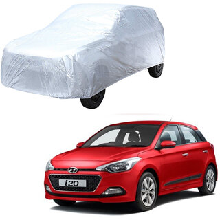 AutoRetail Hyundai i20 Silver Matty Car Body Cover for 2013 Model (Triple Stiched, without Mirror Pocket)
