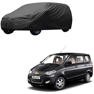                       AutoRetail Chevrolet ENJOY Grey Car Body Cover for 2013 Model (Triple Stiched, without Mirror Pocket)                                              
