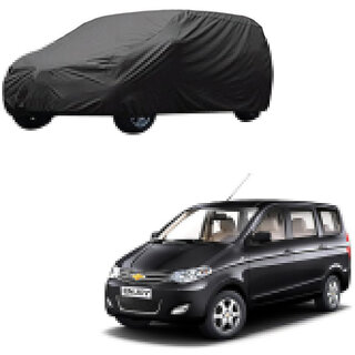                       AutoRetail Chevrolet ENJOY Grey Car Body Cover for 2016 Model (Triple Stiched, without Mirror Pocket)                                              