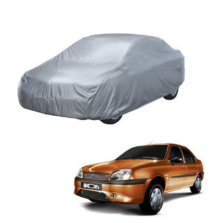 AutoRetail Ford IKON Silver Matty Car Body Cover for 2017 Model (Triple Stiched, without Mirror Pocket)