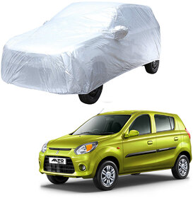 AutoRetail Maruti Suzuki Alto Silver Matty Car Body Cover for 2003 Model (Mirror Pocket, Triple Stiched)