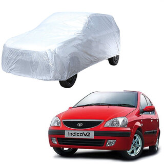                       AutoRetail Tata INDICA Silver Matty Car Body Cover for 1999 Model (Triple Stiched, without Mirror Pocket)                                              