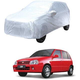 AutoRetail Maruti Suzuki Zen Silver Matty Car Body Cover For 2003 Model (Mirror Pocket, Triple Stiched)