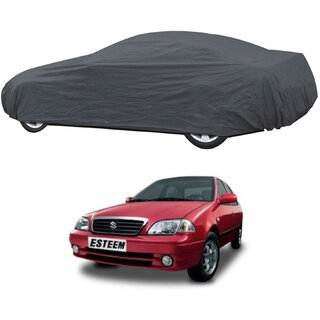                       AutoRetail Maruti Suzuki ESTEEM Grey Car Body Cover for 1998 Model (Triple Stiched, without Mirror Pocket)                                              