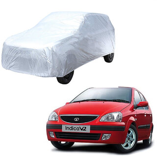                       AutoRetail Tata INDICA Silver Matty Car Body Cover for 2010 Model (Triple Stiched, without Mirror Pocket)                                              