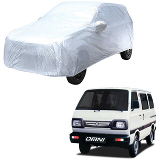                       AutoRetail Maruti Suzuki Omni Silver Matty Car Body Cover For 1999 Model (Mirror Pocket, Triple Stiched)                                              
