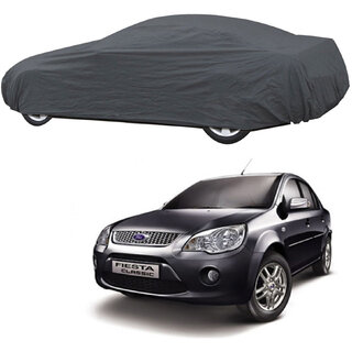                      AutoRetail Ford FIESTA Grey Car Body Cover for 2018 Model (Triple Stiched, without Mirror Pocket)                                              