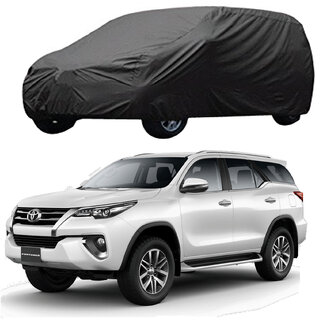                       AutoRetail Toyota FORTUNER Grey Car Body Cover for 2011 Model (Triple Stiched, without Mirror Pocket)                                              