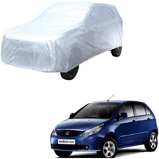                       AutoRetail Tata INDICA VISTA Silver Matty Car Body Cover for 2014 Model (Triple Stiched, without Mirror Pocket)                                              