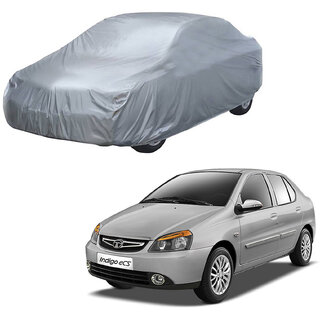 AutoRetail Tata INDIGO CS Silver Matty Car Body Cover for 2013 Model (Triple Stiched, without Mirror Pocket)