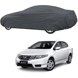                       AutoRetail Honda City Grey Car Body Cover For 2009 Model (Triple Stiched, without Mirror Pocket)                                              