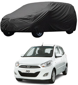 AutoRetail Hyundai I10 Grey Car Body Cover for 2014 Model (Triple Stiched, without Mirror Pocket)