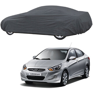                       AutoRetail Hyundai Fluidic Verna Grey Car Body Cover For 2013 Model (Triple Stiched, without Mirror Pocket)                                              
