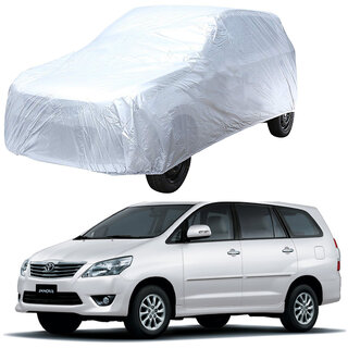 AutoRetail Toyota INNOVA Silver Matty Car Body Cover for 2016 Model (Triple Stiched, without Mirror Pocket)