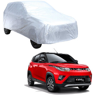 AutoRetail Mahindra KUV100 Silver Matty Car Body Cover for 2019 Model (Triple Stiched, without Mirror Pocket) AutoRetail Mahindra KUV100 Silver Matty Car Body Cover for 2019 Model (Triple Stiched, without Mirror Pocket)