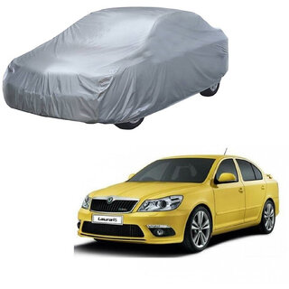                       AutoRetail Skoda LAURA Silver Matty Car Body Cover for 2019 Model (Triple Stiched, without Mirror Pocket)                                              