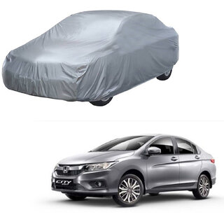                       AutoRetail Honda City i-Vtec Silver Matty Car Body Cover for 2019 Model (Triple Stiched, without Mirror Pocket)                                              