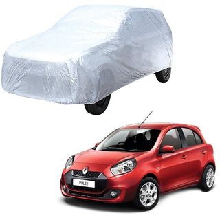                       AutoRetail Renault PULSE Silver Matty Car Body Cover for 2019 Model (Triple Stiched, without Mirror Pocket)                                              