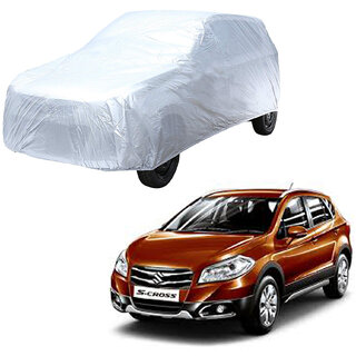                       AutoRetail Maruti Suzuki S-Cross Silver Matty Car Body Cover for 2019 Model (Triple Stiched, without Mirror Pocket)                                              