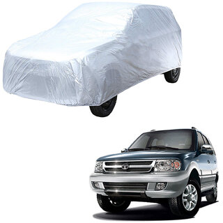 AutoRetail Tata SAFARI Silver Matty Car Body Cover for 2019 Model (Triple Stiched, without Mirror Pocket)