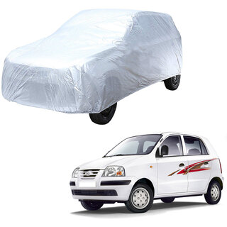                       AutoRetail Hyundai Santro Silver Matty Car Body Cover for 2019 Model (Triple Stiched, without Mirror Pocket)                                              