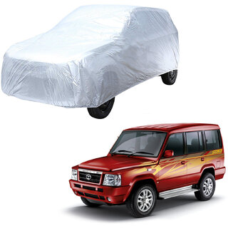                       AutoRetail Tata SUMO Silver Matty Car Body Cover for 2019 Model (Triple Stiched, without Mirror Pocket)                                              