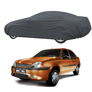                       AutoRetail Ford IKON Grey Car Body Cover for 2008 Model (Triple Stiched, without Mirror Pocket)                                              