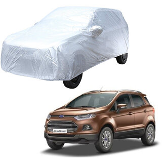                       AutoRetail Ford Ecosport Silver Matty Car Body Cover for 2011 Model (Mirror Pocket, Triple Stiched)                                              