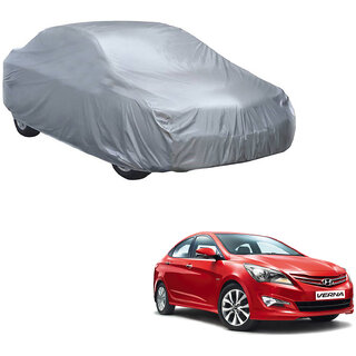                       AutoRetail Hyundai VERNA Silver Matty Car Body Cover for 2019 Model (Triple Stiched, without Mirror Pocket)                                              