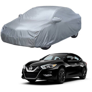                       AutoRetail Nissan Micra Silver Matty Car Body Cover For 2012 Model (Mirror Pocket, Triple Stiched)                                              
