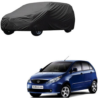                       AutoRetail Tata INDICA VISTA Grey Car Body Cover for 2018 Model (Triple Stiched, without Mirror Pocket)                                              