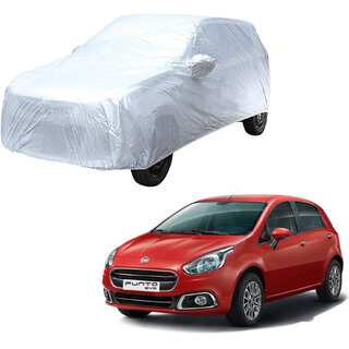 AutoRetail Fiat Punto Silver Matty Car Body Cover For 2019 Model (Mirror Pocket, Triple Stiched) AutoRetail Fiat Punto Silver Matty Car Body Cover For 2019 Model (Mirror Pocket, Triple Stiched)