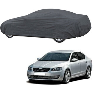                       AutoRetail Skoda OCTAVIA Grey Car Body Cover for 2019 Model (Triple Stiched, without Mirror Pocket)                                              